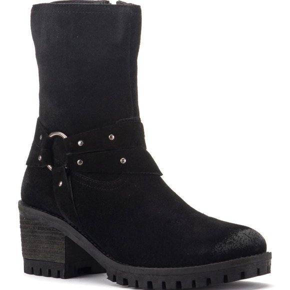 Vintage Foundry Sienna Studded Harness Boots Suede Western Black Size 6.5 NEW - Picture 1 of 7